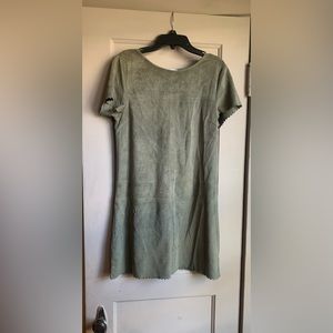 Hyfve faux suede khaki green dress